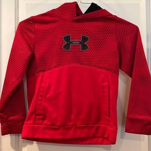UA red and black hoodie